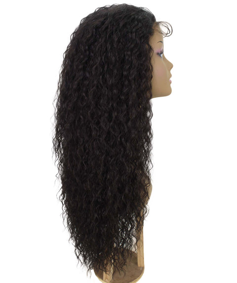 Jazmin Dark Brown Long Curls Lace Wig