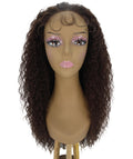 Jazmin Medium Brown Long Curls Lace Wig