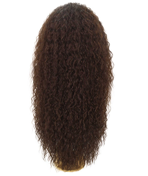 Jazmin Medium Brown Long Curls Lace Wig