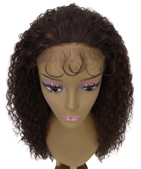 Jazmin Medium Brown Long Curls Lace Wig