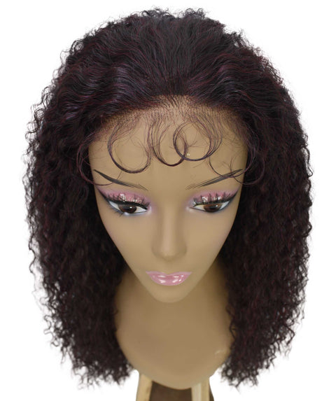 Jazmin Deep Red and Black Blend Long Curls Lace Wig