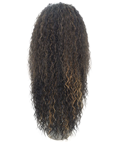Jazmin Black with Golden Long Curls Lace Wig