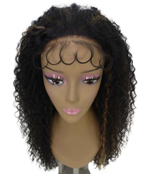 Jazmin Black with Golden Long Curls Lace Wig