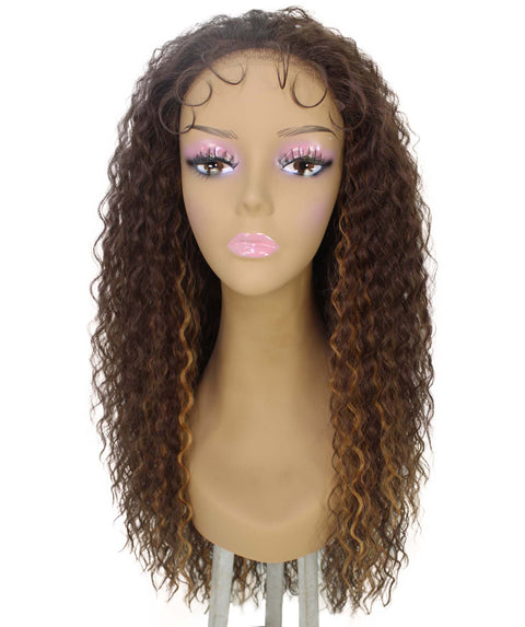 Jazmin Brown with Golden Long Curls Lace Wig