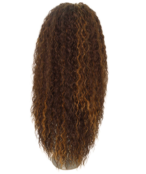 Jazmin Brown with Golden Long Curls Lace Wig