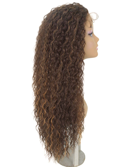 Jazmin Brown with Golden Long Curls Lace Wig