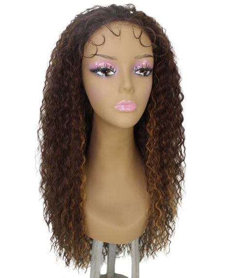 Jazmin Brown with Golden Long Curls Lace Wig