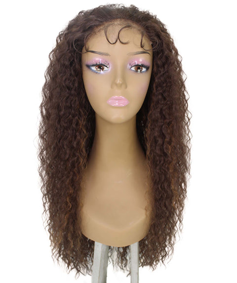 Jazmin Brown with Caramel Long Curls Lace Wig