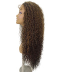Jazmin Caramel Brown Blend Long Curls Lace Wig