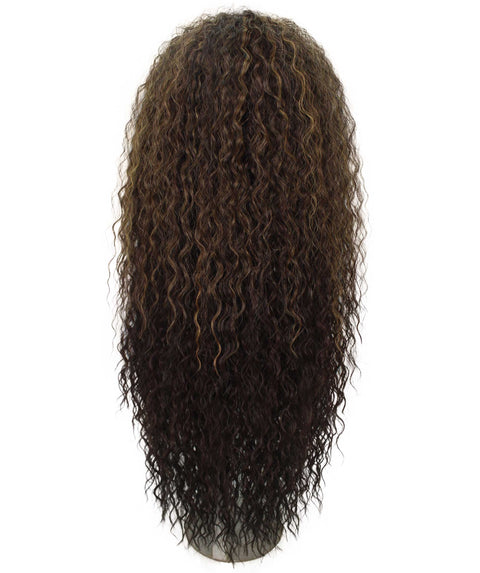 Jazmin Caramel Brown Blend Long Curls Lace Wig