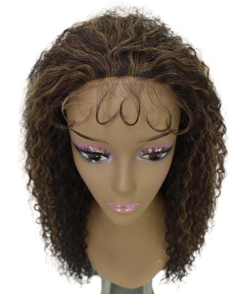 Jazmin Caramel Brown Blend Long Curls Lace Wig