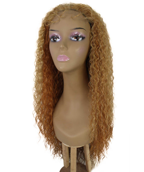 Jazmin Strawberry Blonde Long Curls Lace Wig