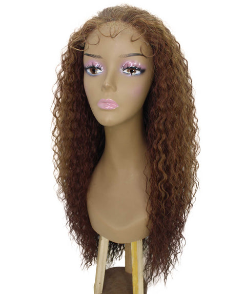 Jazmin Copper Auburn Blend Long Curls Lace Wig