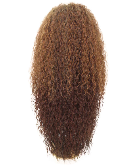 Jazmin Copper Auburn Blend Long Curls Lace Wig