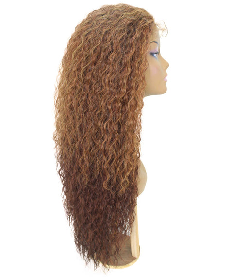 Jazmin Copper Auburn Blend Long Curls Lace Wig