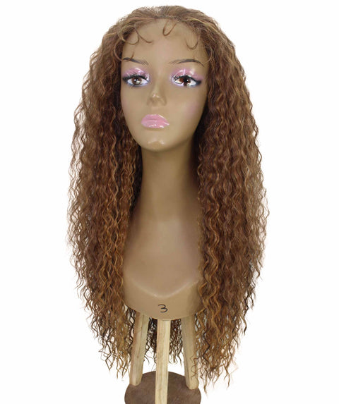 Jazmin Light Brown Blend Long Curls Lace Wig