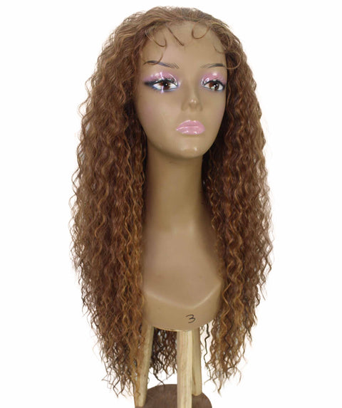 Jazmin Light Brown Blend Long Curls Lace Wig