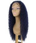 Jazmin Blue and Black Blend Long Curls Lace Wig