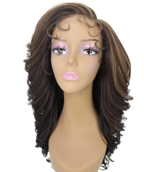Nia Caramel Brown Blend Salon cut Layered Lace Wig