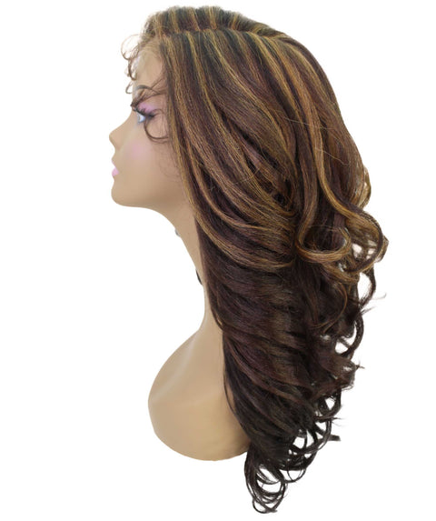 Nia Caramel Brown Blend Salon cut Layered Lace Wig
