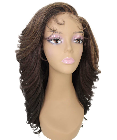 Nia Caramel Brown Blend Salon cut Layered Lace Wig