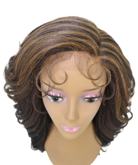 Nia Caramel Brown Blend Salon cut Layered Lace Wig