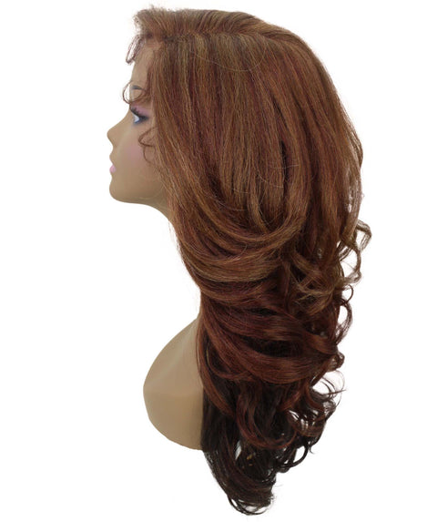 Nia Copper Auburn Blend Salon cut Layered Lace Wig