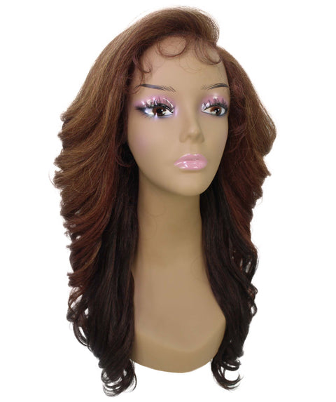 Nia Copper Auburn Blend Salon cut Layered Lace Wig