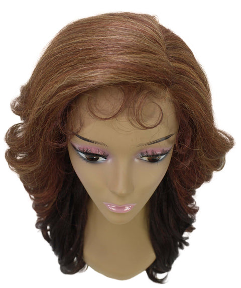 Nia Copper Auburn Blend Salon cut Layered Lace Wig