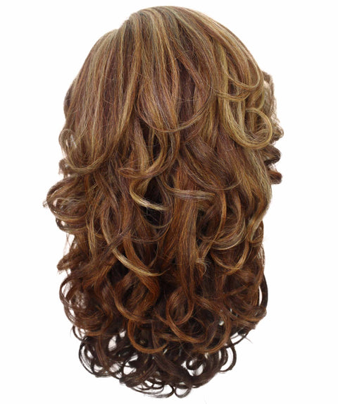 Nia Auburn Brown Blend Salon cut Layered Lace Wig