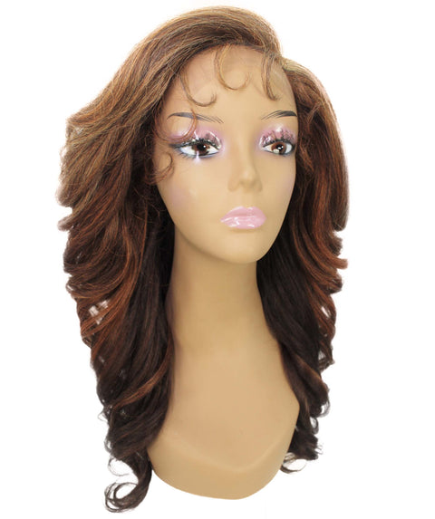 Nia Auburn Brown Blend Salon cut Layered Lace Wig