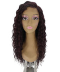 Shanice Deep Red and Black Blend Long Beach Trendy Lace Wig