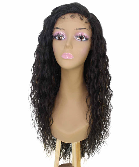Shanice Black with Golden Long Beach Trendy Lace Wig