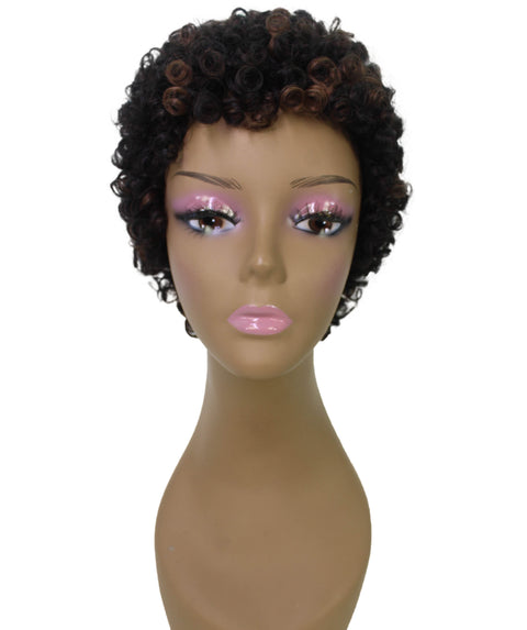 Dinah Black with Caramel Short Afro Full WIg