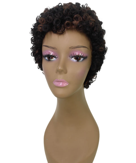Dinah Black with Caramel Short Afro Full WIg