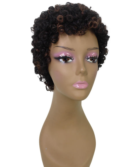 Dinah Black with Caramel Short Afro Full WIg