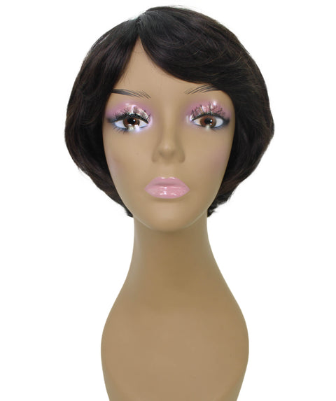 Lezette Natural Black Pixie Full Wig