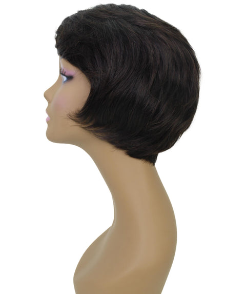 Lezette Natural Black Pixie Full Wig