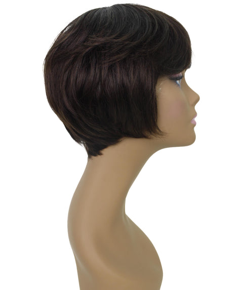 Lezette Dark Brown Pixie Full Wig