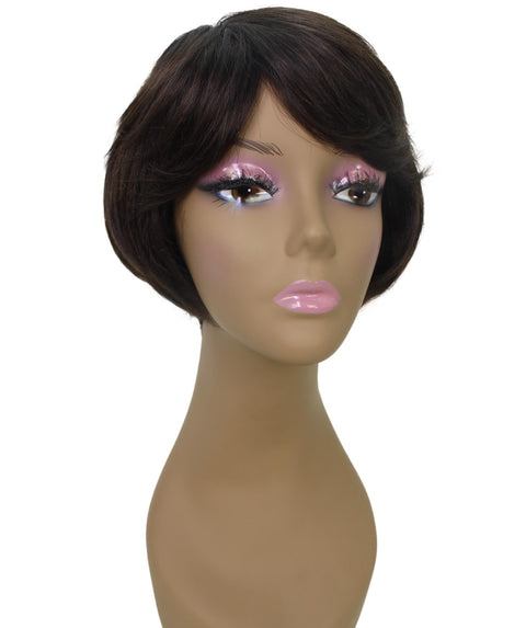 Lezette Dark Brown Pixie Full Wig