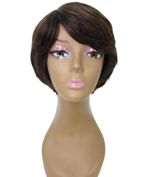 Lezette Black with Caramel Pixie Full Wig