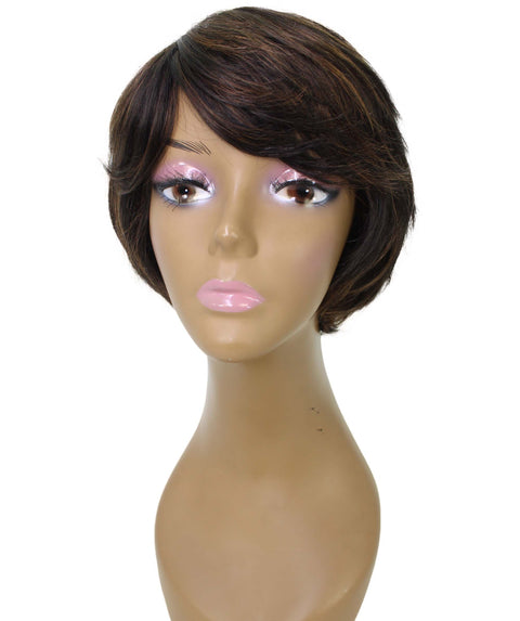Lezette Black with Caramel Pixie Full Wig