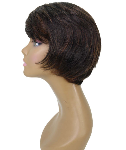 Lezette Black with Caramel Pixie Full Wig
