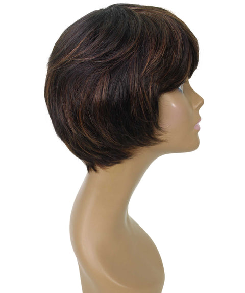 Lezette Black with Caramel Pixie Full Wig