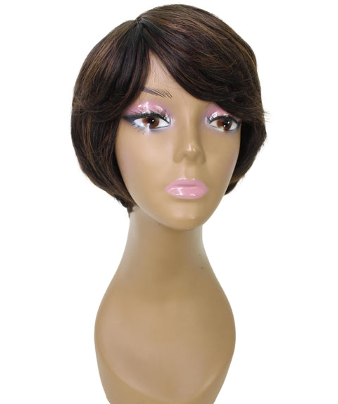 Lezette Black with Caramel Pixie Full Wig