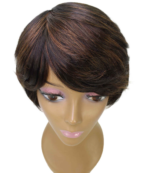 Lezette Black with Caramel Pixie Full Wig