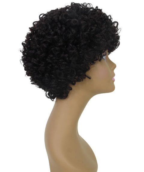 Trisha Natural Black Short Curly Bob Lace Wig