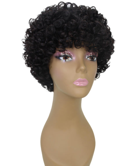 Trisha Natural Black Short Curly Bob Lace Wig
