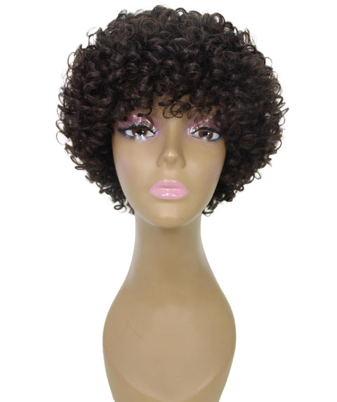 Trisha Dark Brown Short Curly Bob Lace Wig