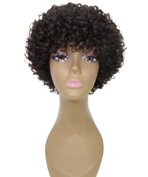 Trisha Dark Brown Short Curly Bob Lace Wig